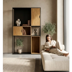 REGAŁ NA KSIĄŻKI METALOWE DREWNO LITE DĄB JESION OLCHA RNK-160